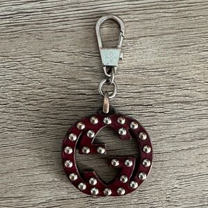 Designer Burgundy Keychain with Silver Accents
